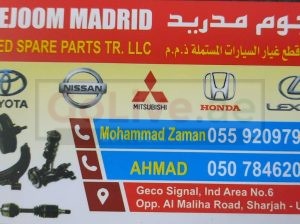 NEJOOM MARDID USED HONDA,LEXUS, NISSAN, SPARE PARTS TR. (Used auto parts, Dealer, Sharjah spare parts Markets)