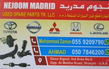 NEJOOM MARDID USED HONDA,LEXUS, NISSAN, SPARE PARTS TR. (Used auto parts, Dealer, Sharjah spare parts Markets)