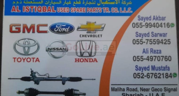AL ISTIQBAL USED FORD ,GMC,HONDA, NISSAN, SPARE PARTS TR. (Used auto parts, Dealer, Sharjah spare parts Markets)