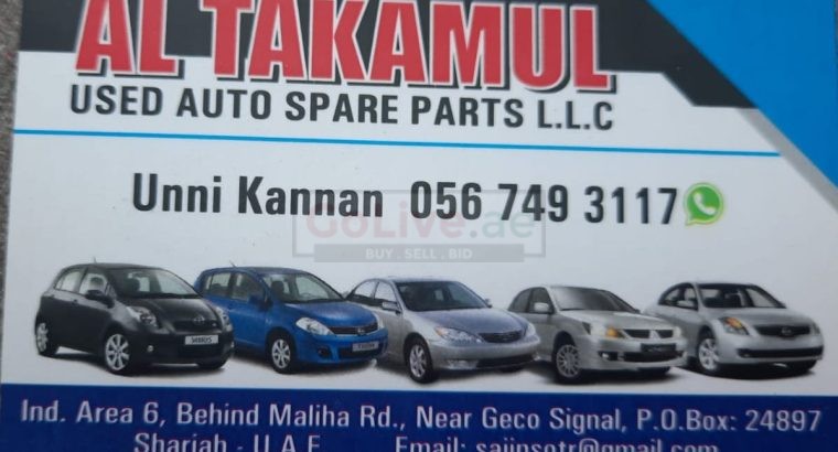 AL TAKAMUL USED NISSAN, TOYOTA AUTO SPARE PARTS TR (Used auto parts, Dealer, Sharjah spare parts Markets)