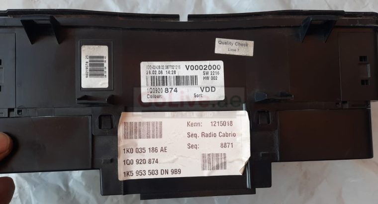 VOLKSWAGEN EOS 2008 2009 SPEEDOMETER KM PART NO 1K0035186AE 1Q0920874 ( Genuine Used VOLKSWAGON Parts )