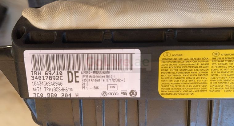VOLKSWAGEN PASSAT2010 PASSENGER AIRBAG PART NO 3C0880204H ( Genuine Used VOLKSWAGON Parts )