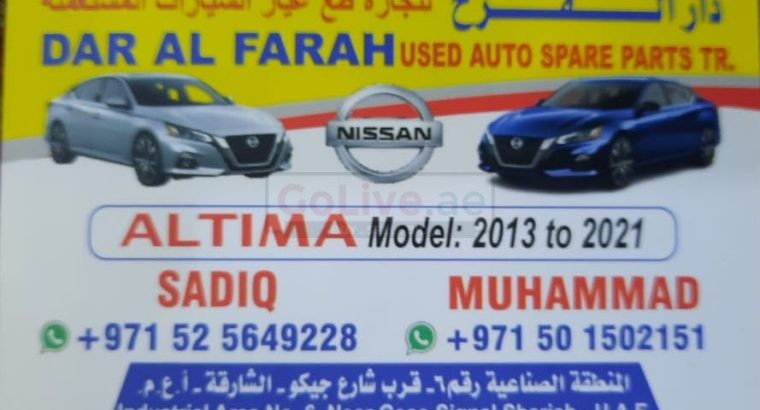 DAR AL FARAH USED NISSAN AUTO SPARE PARTS TR. (Used auto parts, Dealer, Sharjah spare parts Markets)