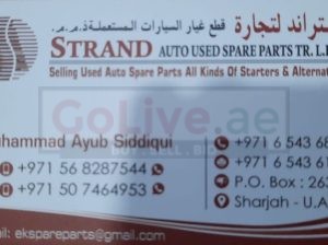 STRAND AUTO, USED SPARE PARTS TR. (Used auto parts, Dealer, Sharjah spare parts Markets)