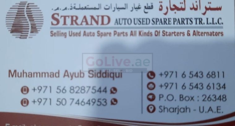 STRAND AUTO, USED SPARE PARTS TR. (Used auto parts, Dealer, Sharjah spare parts Markets)