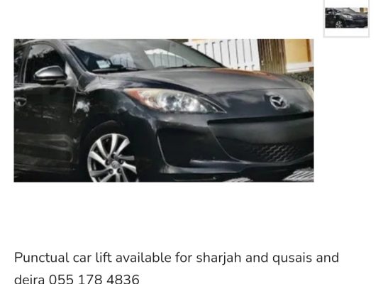 Car lift available from sharjah to al qusais and deira.