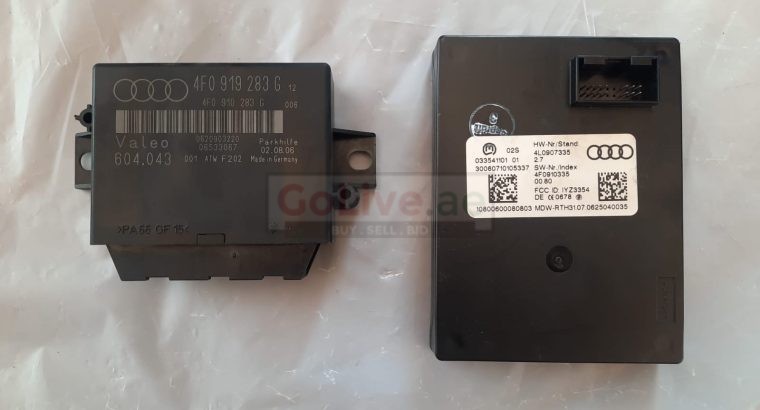 AUDI Q7 2007 KEYLESS ENTRY & PARKING AID SENSOR CONTROL MODULE UNIT WITH BRACKET PART NO 4L0907335 4F0919283G 4F0910283G 4L0907179