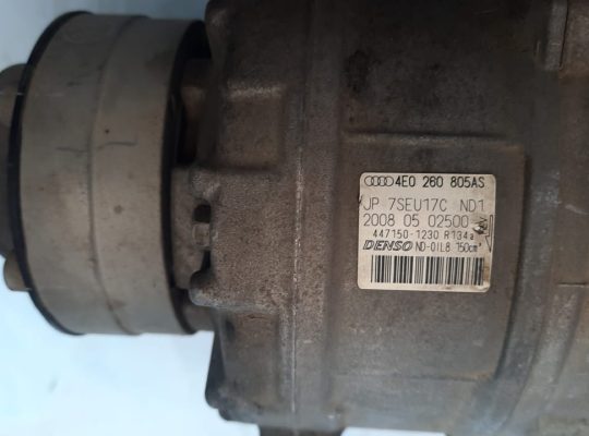 AUDI Q7 2007 AC COMPRESSOR PUMP UNIT PART NO 4E0260805AS ( Genuine Used AUDI Parts )