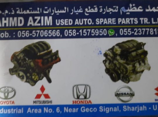 AHMAD AZIM USED TOYOTA HONDA NISSAN,SUZUKI AUTO SPARE PARTS TR. (Used auto parts, Dealer, Sharjah spare parts Markets)