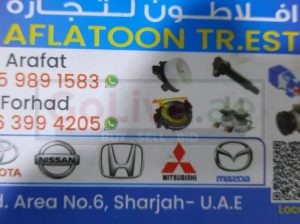 AFLATOON USED HONDA,NISSAN,MAZDA, AUTO PARTS TR. (Used auto parts, Dealer, Sharjah spare parts Markets)
