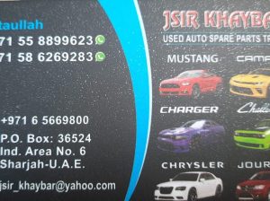 JSIR KHAYBAR USED DODGE , CHEVROLET AUTO SPARE PARTS TR. (Used auto parts, Dealer, Sharjah spare parts Markets)