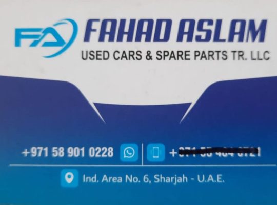 FAHAD ASLAM USED TOYOTA CARS & SPARE PARTS TR. (Used auto parts, Dealer, Sharjah spare parts Markets)