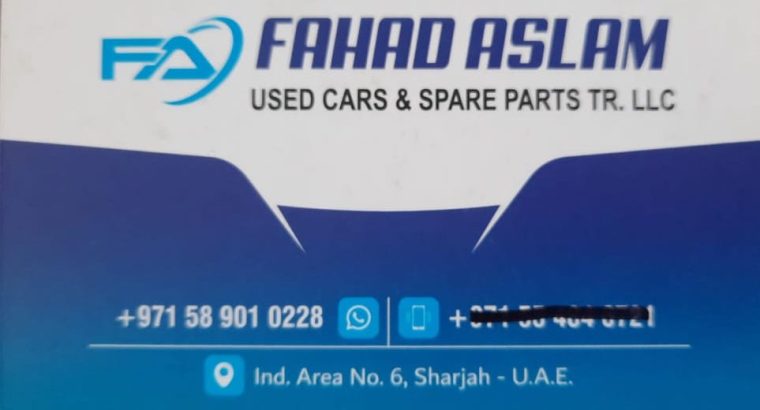 FAHAD ASLAM USED TOYOTA CARS & SPARE PARTS TR. (Used auto parts, Dealer, Sharjah spare parts Markets)