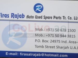FIRAS RAJAB AUTO USED HONDA, TOYOTA ,MAZDA ,NISSAN SPARE PARTS TR. (Used auto parts, Dealer, Sharjah spare parts Markets)
