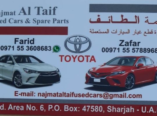 NAJMAT AL TAIF USED KIA, TOYOTA, HYUNDAI CARS & SPARE PARTS TR. (Used auto parts, Dealer, Sharjah spare parts Markets)