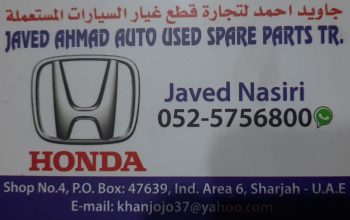 JAVED AHMAD AUTO USED HONDA SPARE PARTS TR (Used auto parts, Dealer, Sharjah spare parts Markets)