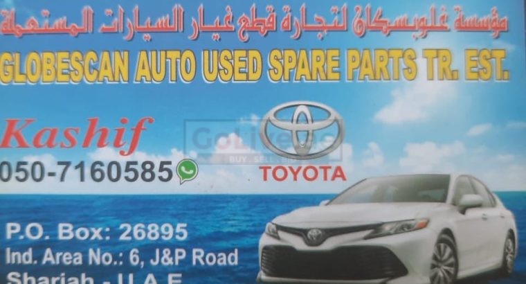 GLOBESCAN AUTO USED TOYOTA SPARE PARTS TR. (Used auto parts, Dealer, Sharjah spare parts Markets)