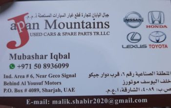 JAPAN MOUNTAINS USED LEXUS, TOYOTA CARS & SPARE PARTS TR. (Used auto parts, Dealer, Sharjah spare parts Markets)