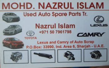 MOHD. NAZRUL ISLAM USED LEXUS, TOYOTA AUTO SPARE PARTS TR. (Used auto parts, Dealer, Sharjah spare parts Markets)