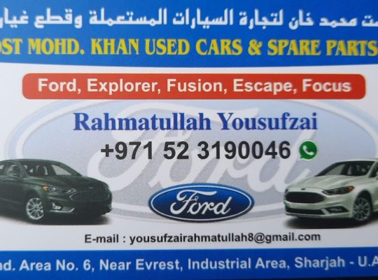 DOST MOHD.KHAN USED FORD CARS & SPARE PARTS TR. (Used auto parts, Dealer, Sharjah spare parts Markets)