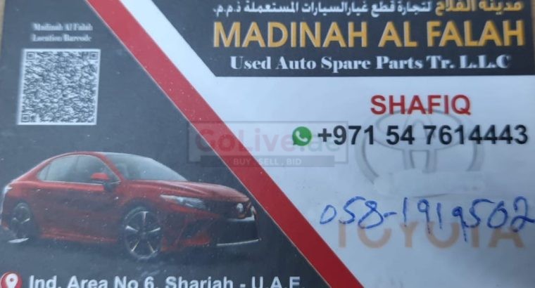 MADINAH AL FALAH USED TOYOTA AUTO SPARE PARTS TR. (Used auto parts, Dealer, Sharjah spare parts Markets)
