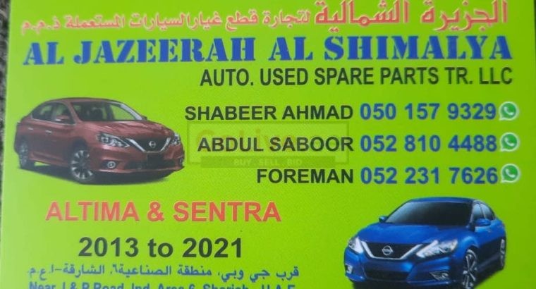 AL JAZEERAH AL SHIMALYA AUTO NISSAN USED SPARE PARTS TR. (Used auto parts, Dealer, Sharjah spare parts Markets)