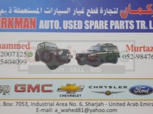 TURKMAN AUTO USED JEEP SPARE PARTS TR. (Used auto parts, Dealer, Sharjah spare parts Markets)
