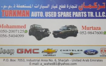 TURKMAN AUTO USED JEEP SPARE PARTS TR. (Used auto parts, Dealer, Sharjah spare parts Markets)