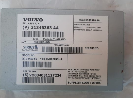 VOLVO S60 2013 ANTENNA CONTROL MODULE AMPLIFIER PART NO 31346363AA ( Genuine Used VOLVO Parts )