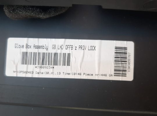VOLVO S60 2013 GLOVE BOX PART NO 39809234 ( Genuine Used VOLVO Parts )