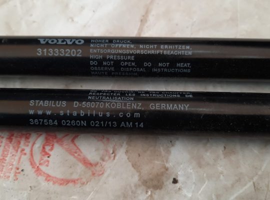 VOLVO S60 2013 TAILGATE / TRUNK STRUTS PART NO 31333202 ( Genuine Used VOLVO Parts )