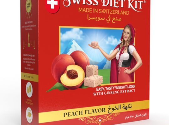 Swiss Diet Kit – 100% Natural Candy for Men & Women, Supports Weight Management, Made in Switzerland (Peach) 250g