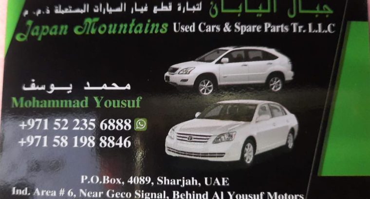JAPAN MOUNTAINS USED LEXUS CARS & SPARE PARTS TR. (Used auto parts, Dealer, Sharjah spare parts Markets)