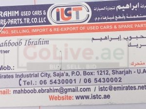 IBRAHIM Used Cars & Spare parts TR (Used auto parts, Dealer, Sharjah spare parts Markets)