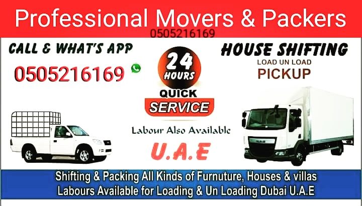 Professional Movers Pickup Truck For Rent Dubai Any Place Take