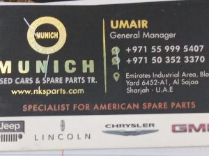 MUNICH USED CARS& SPARE PARTS TR (Used auto parts, Dealer, Sharjah spare parts Markets)