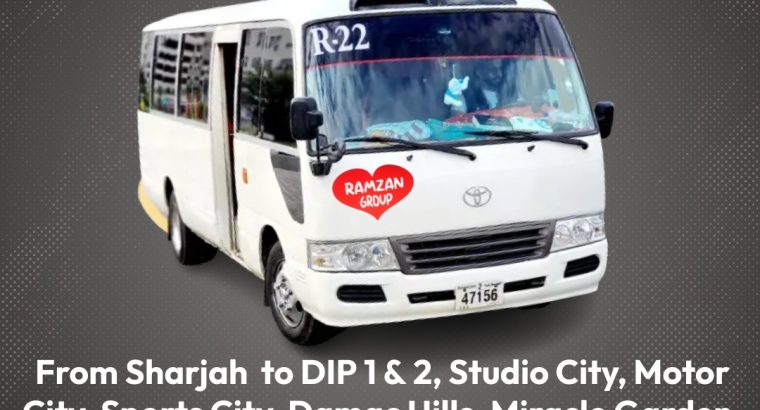 Pick & Drop Service From Sharjah To Dubai – DIP – IMPZ – DPC – JVC / Studio-Motor city
