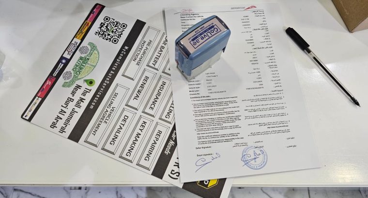 Car Selling Agreement for dubai Registered Vehicle Plates