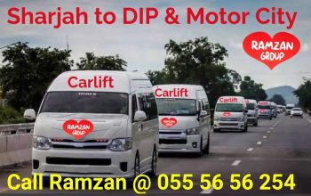 Sharjah to DIP Motor city Studio city 0555656254