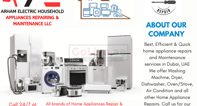 Home Appliances Repair, Washing machine repair in Dubai