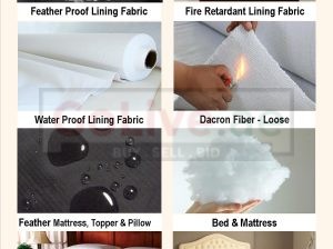Supplier of Goose Feather Cushions & Pillows, loose white cleaned and odourless Goose Feather, Feather and Down proof lining fabrics, water proof and fire retardant lining fabrics
