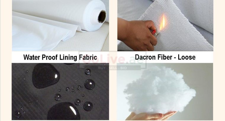 Supplier of Goose Feather Cushions & Pillows, loose white cleaned and odourless Goose Feather, Feather and Down proof lining fabrics, water proof and fire retardant lining fabrics