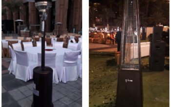 Outdoor patio heaters for rental in Dubai, Sharjah, Abu Dhabi, Ajman and all emirates