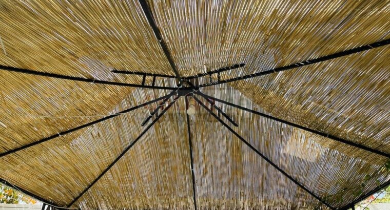 Bamboo roofing for pergola