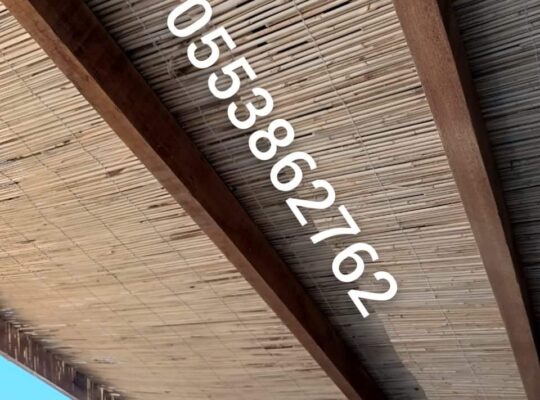 Bamboo roofing for pergola