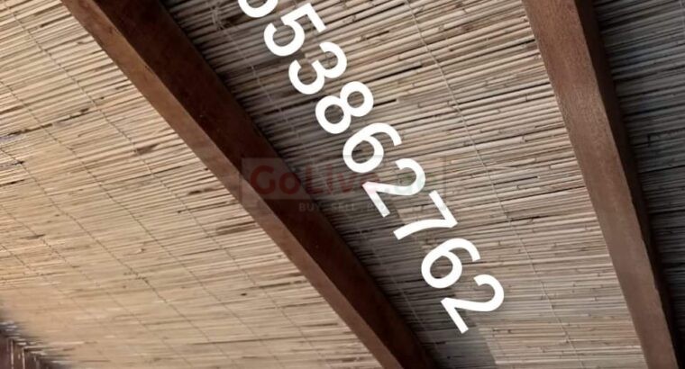 Bamboo roofing for pergola