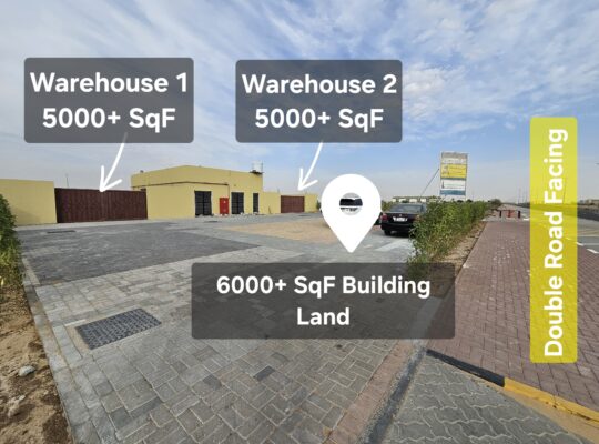 COMMERCIAL FREE HOLD BUILDING LAND AND READY 2 WAREHOUSES FOR SALE IN AL SAJAA INDUSTRIAL AREA SHARJAH