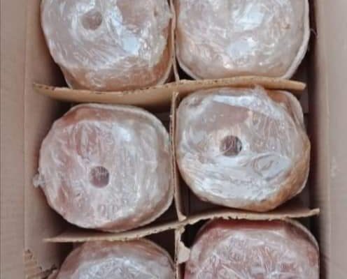 Natural-cut Himalayan salt rocks in AL AIN ( Pink salt blocks for livestock )