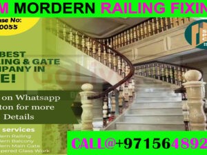 Modern Staircase Railing Fixing Contractor Ajman Dubai Sharjah