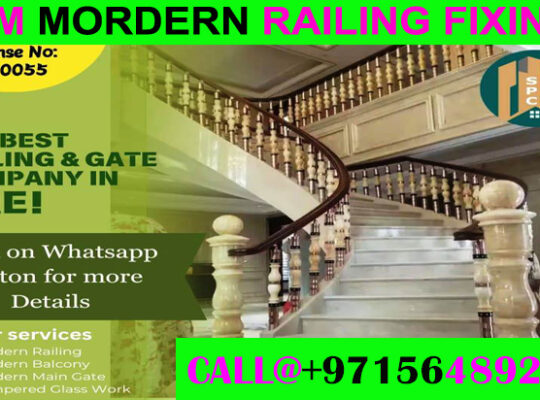 Modern Staircase Railing Fixing Contractor Ajman Dubai Sharjah